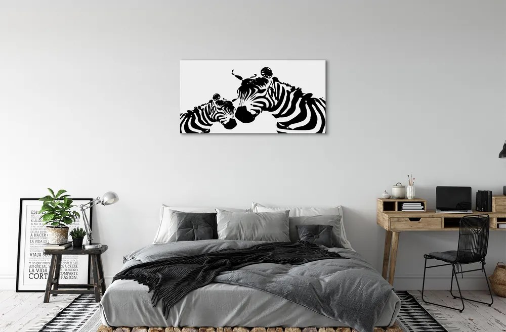 Obraz na plátne maľované zebra 140x70 cm