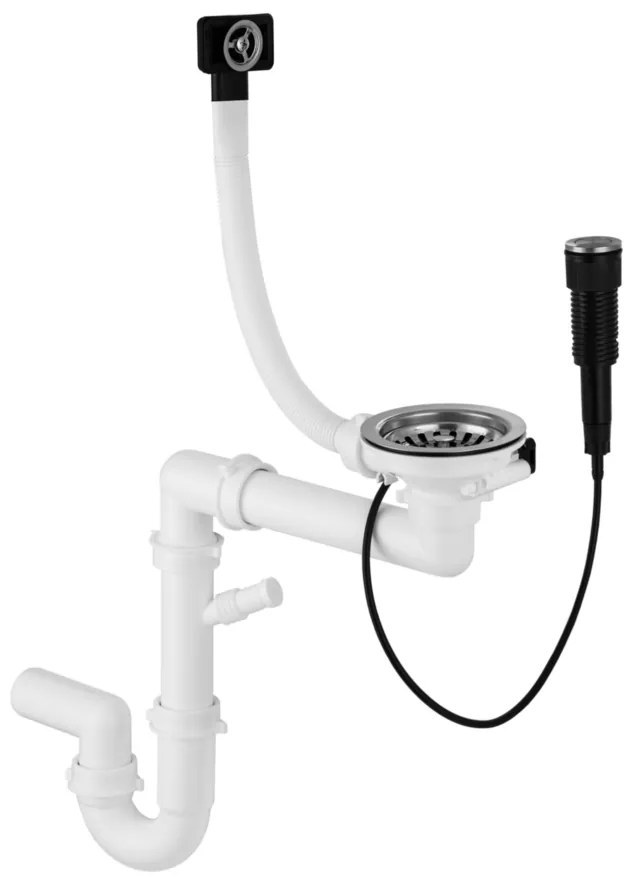 Gamma Gamma, 1-komorový automatický sifón pre granitové drezy, systém PUSH UP, chrómová, GMA-1AP11CH