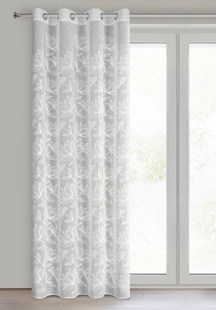 ZÁVES NA KRÚŽKOCH SUZI 140X250 CM KVETY