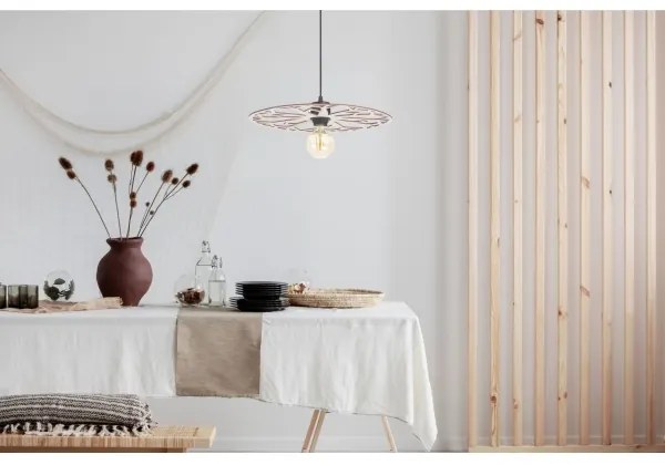 Luster na lanku FALCO 1xE27/60W/230V pr. 40 cm béžová