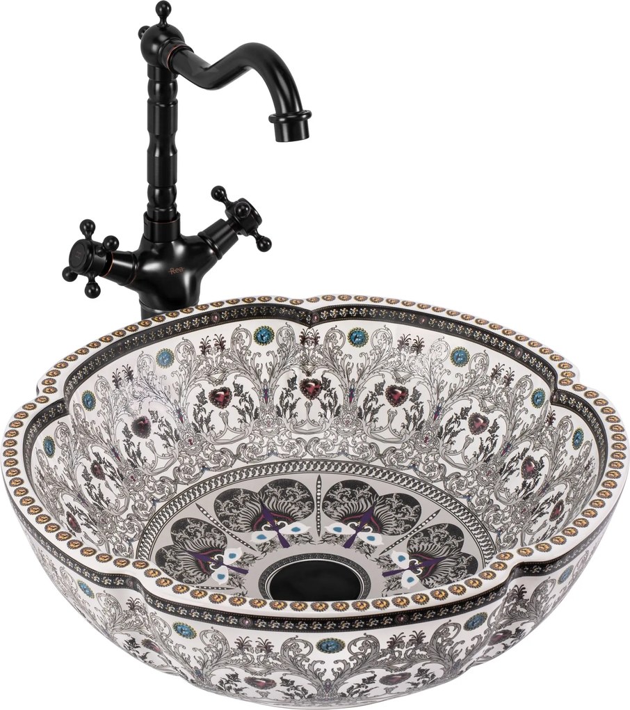 Rea Asanti, umývadlo na dosku 420x420x150 mm, viacfarebné, REA-U7506