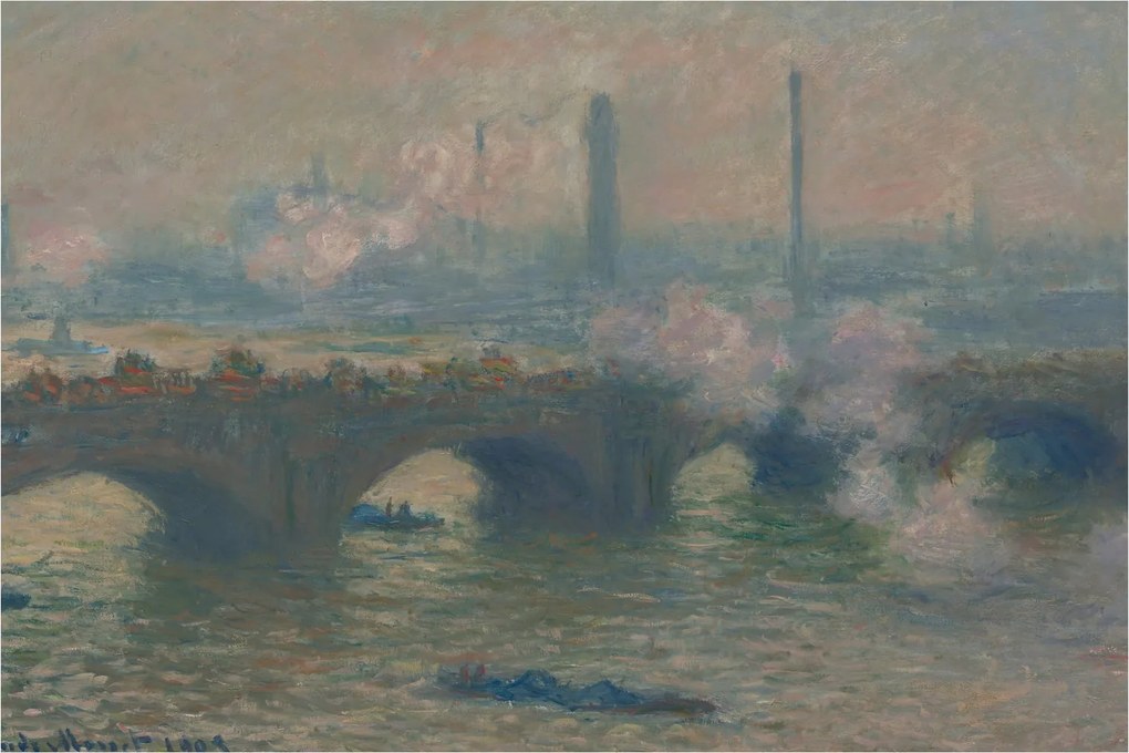 Obraz - Claude Monet, Waterloo Bridge, Gray Day, reprodukcia (90x60 cm)