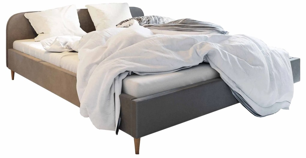 Manželská posteľ 120 cm Lon (sivá) (bez roštu a úložného priestoru). Vlastná spoľahlivá doprava až k Vám domov. 1047071