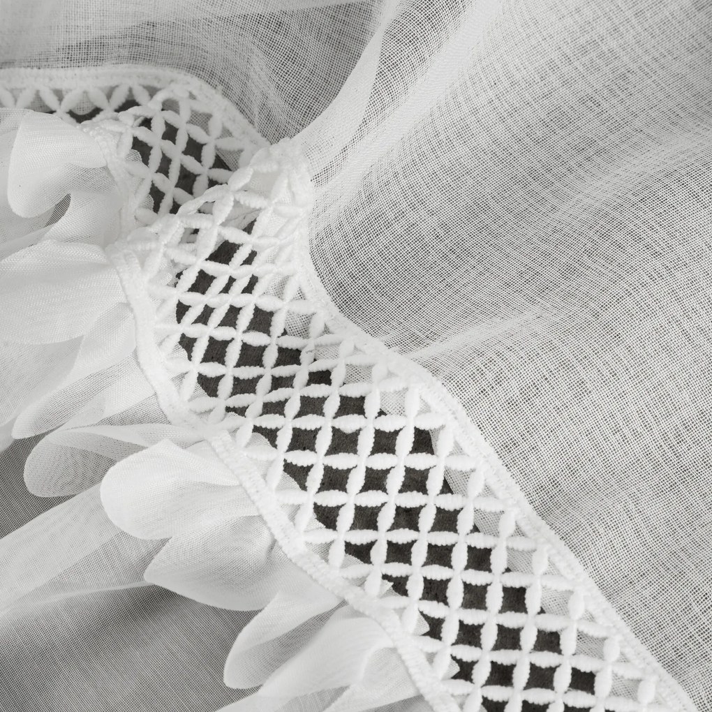ZÁCLONA NA KRÚŽKOCH KIARA 350X150 CM BIELA