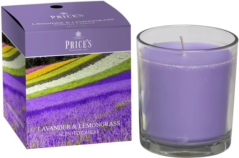 Price´s FRAGRANCE vonná svíčka ve skle Levandule&Lemongrass 350g