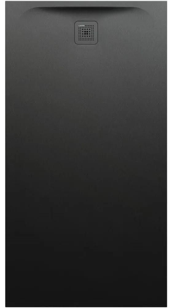LAUFEN Pro obdĺžniková sprchová vanička z materiálu Marbond, odtok na kratšej strane, 1700 x 900 x 46 mm, čierna matná, H2169580800001