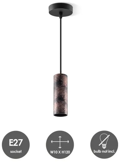 Luster na lanku SAGA 1xE27/40W/230V čierna/bronzová