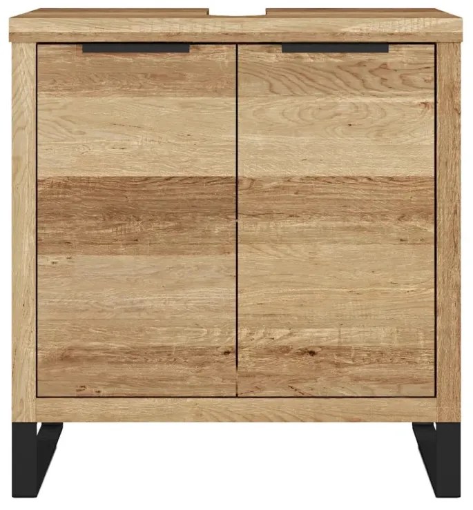 furniture-nabytek.cz - Masivní skříňka pod umyvadlo Sydney z divokého dubu, olejovaná, hnědá – 56×25×60 cm