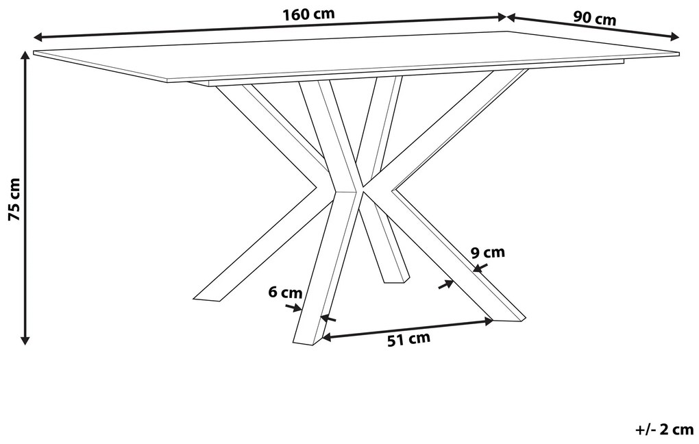 Jedálenský stôl s mramorovým efektom 160 x 90 cm bielo-sivá/strieborná SABROSA Beliani