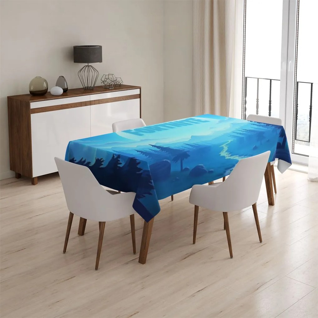 Sablio Obrus FORTNITE Modré údolie s mesiacom - 130x130 cm