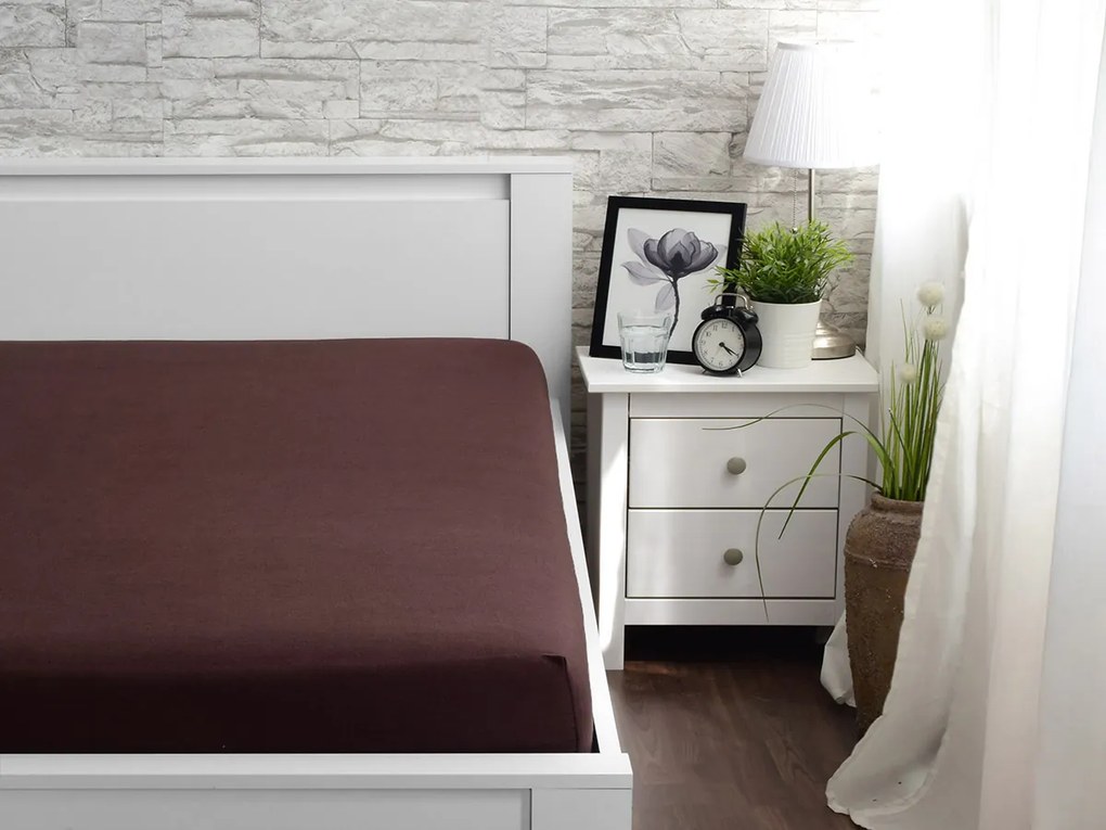 XPOSE® Jersey plachta Exclusive - tmavo hnedá 180x200 cm