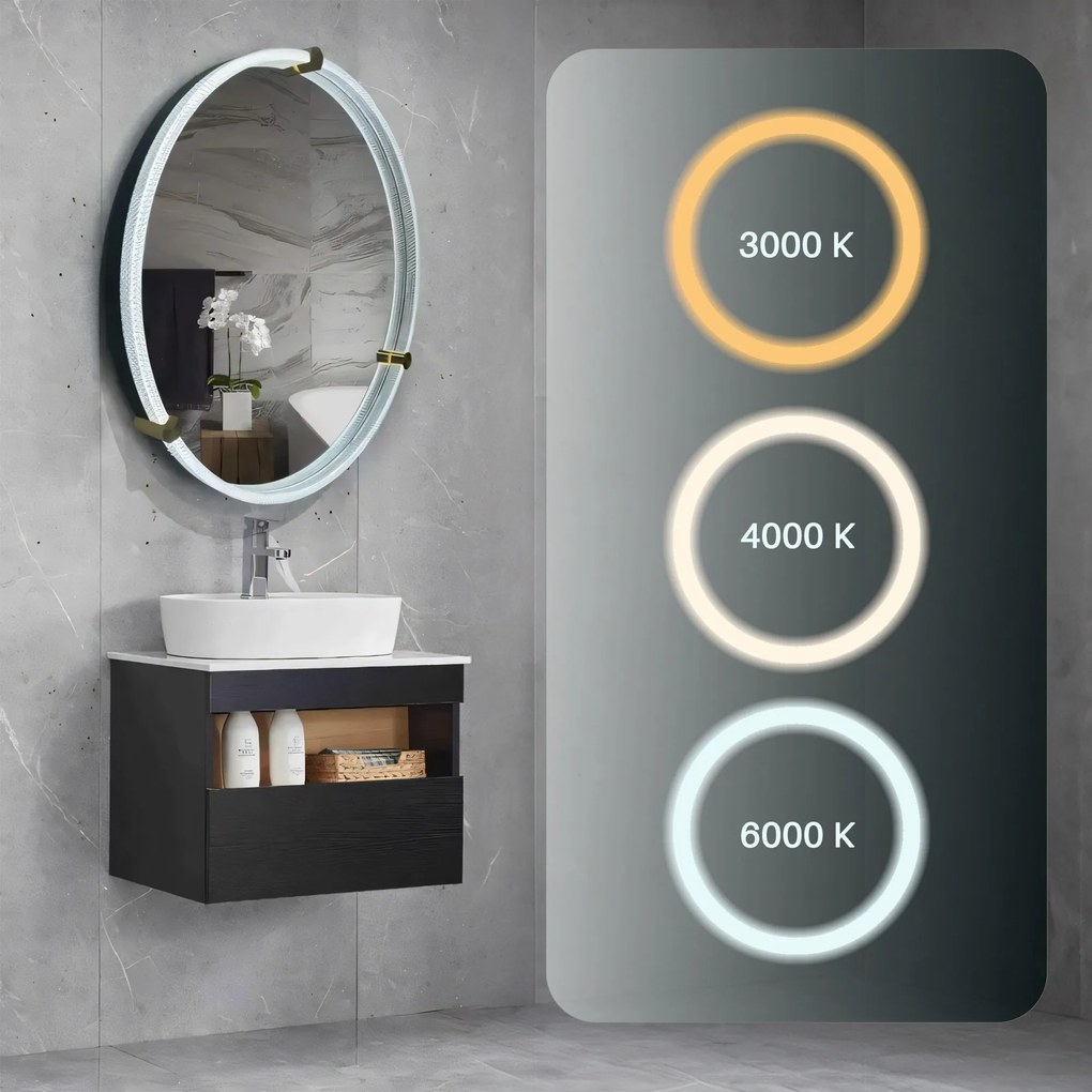 Tutumi Tutumi, LED zrkadlo 60cm, model 106, predné osvetlenie, HOM-02699