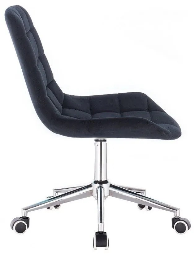 LuxuryForm DESIGN Stolička PARIS VELUR na striebornej podstave s kolieskami - čierna