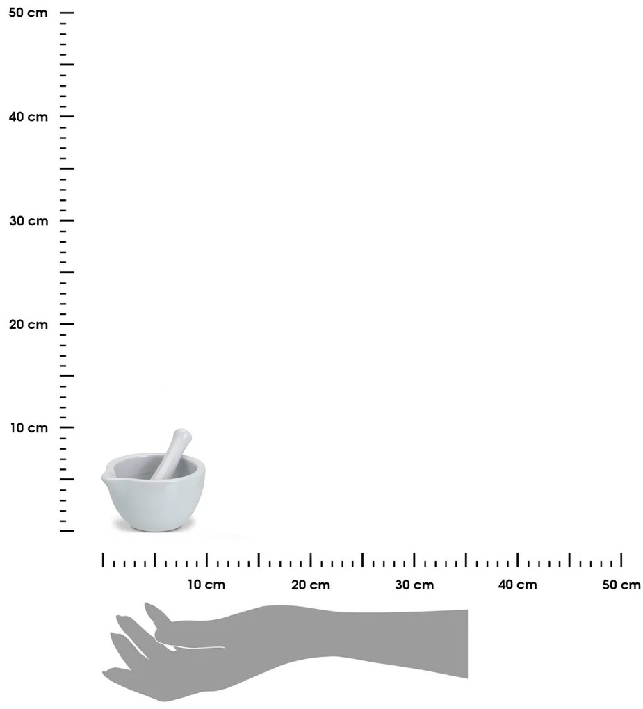 Porcelánový mažiar White, 10x6 cm