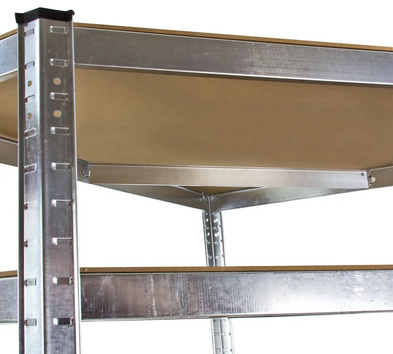 DEMA Bezskrutkový rohový regál 5P 175 kg 180x90x90 cm