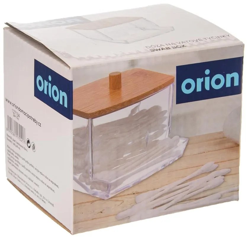 Organizér / Zásobník na vatové tyčinky, s bambusom, WHITNEY
