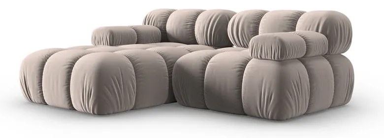 Svetlohnedá zamatová modulárna rohová pohovka (ľavý roh) Bellis – Micadoni