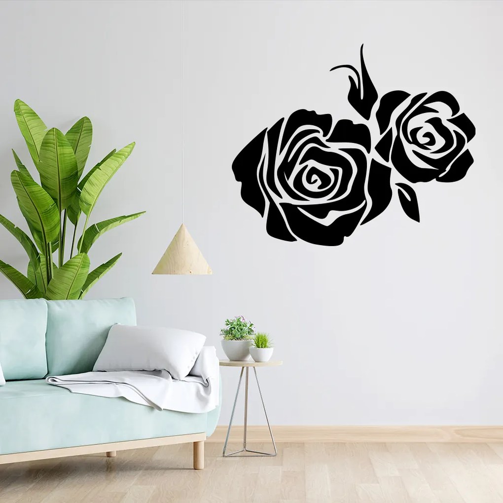 Veselá Stena Samolepka Ruža Farba: fialová, Veľkosť: 100 x 118 cm