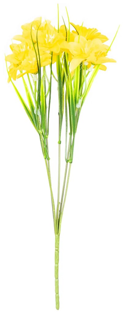 Umelá kytica Narcis s 15 kvetmi, žltá, 32 cm