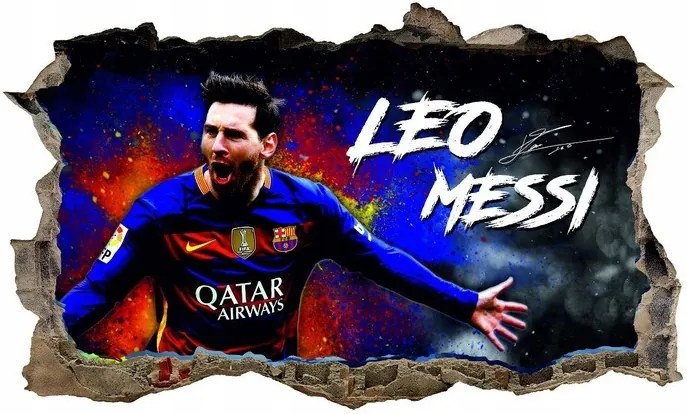 Nálepka na stenu 3D Lionel Messi 120 x 72 cm