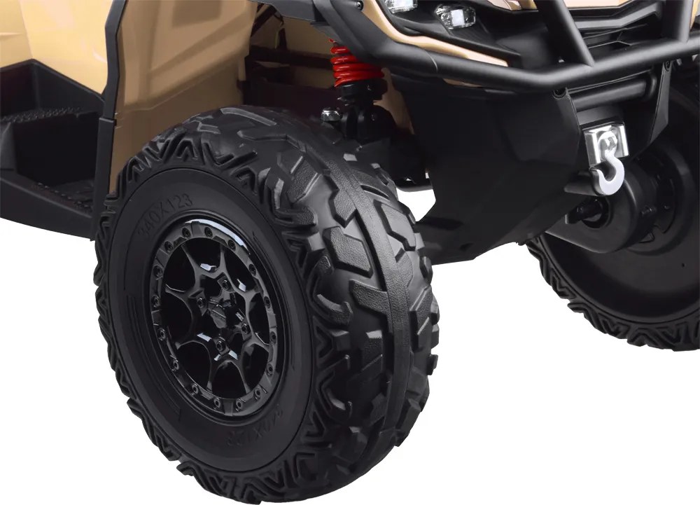 JOKOMISIADA Detská štvorkolka na akumulátor pre 2 deti CAN-AM OUTLANDER 4x4 s LED panelom PA0326 béžová
