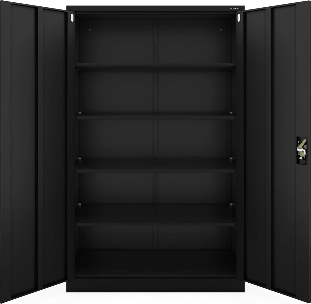 Kovová kancelárska skriňa čierna JAN II D600 1150 x 1850 x 600 mm