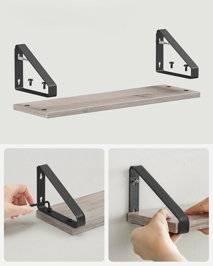 Súprava troch políc Vasagle Swany sivá/čierna