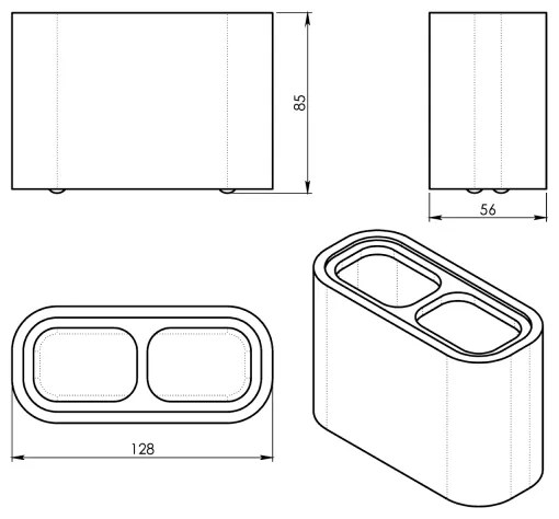 Gedy - Stojanček na zubné kefky NINFEA biela/bambus