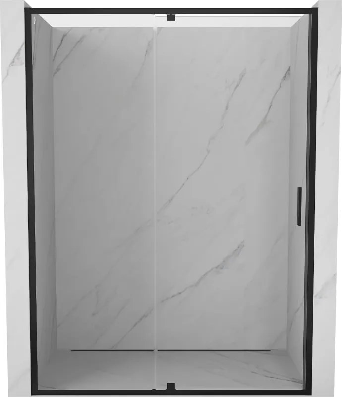 Mexen Exo sprchové dvere zasúvacie 130 cm, priehľadné, čierne - 819-130-000-70-00