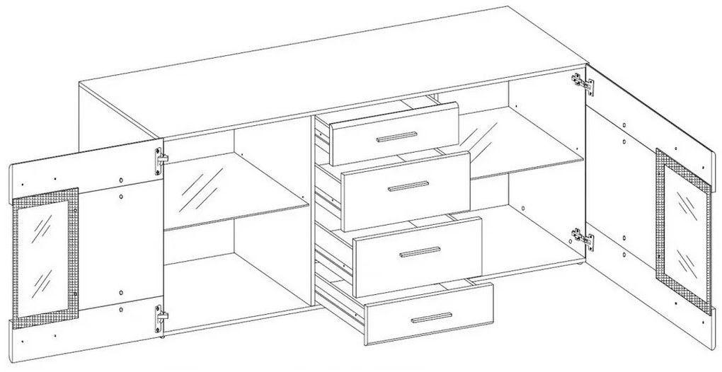 Komoda VALTZ SRC20, 169x79x40, san remo