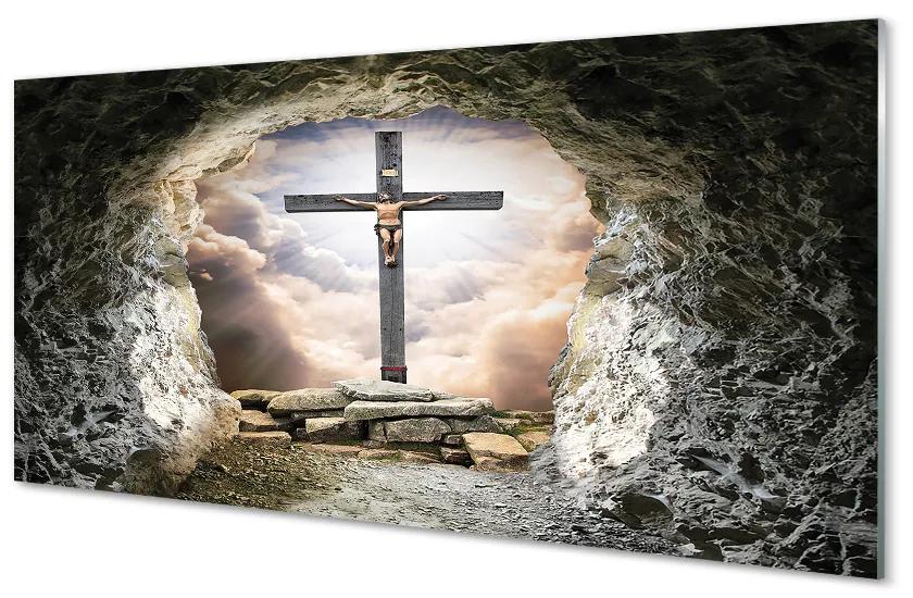 Obraz plexi Cave ľahký cross jesus 125x50 cm