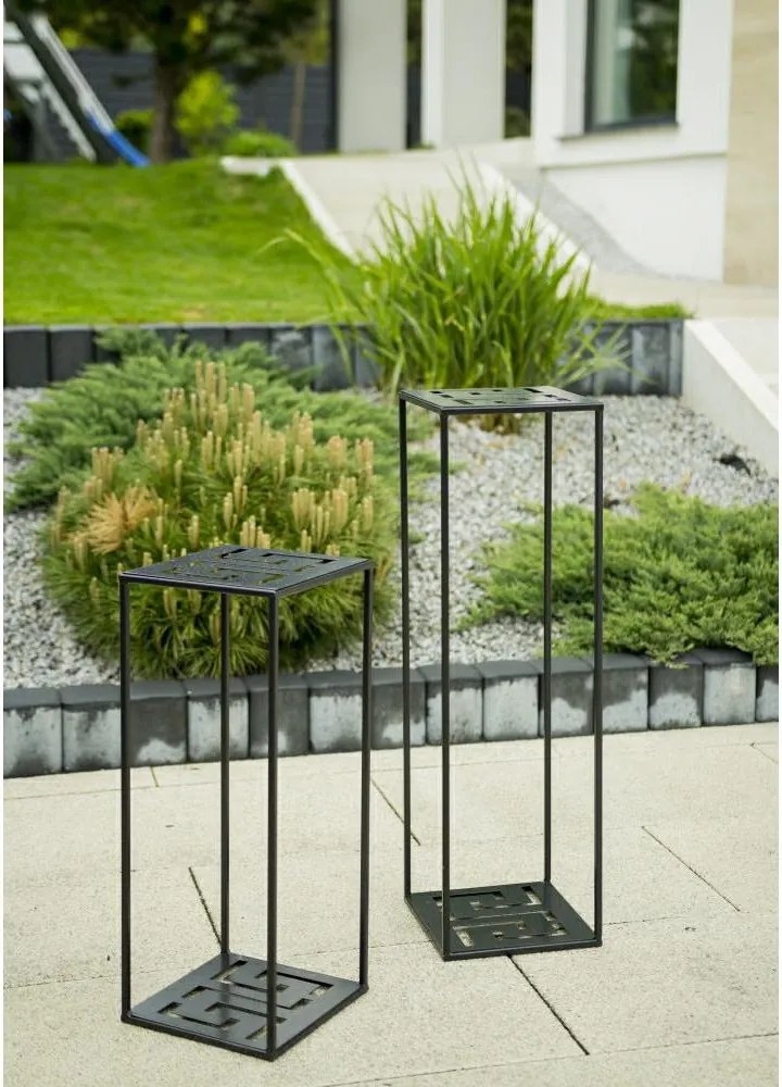 STOJAN NA KVETINÁČ DOUBLE FRAME 100X24X24 CM ČIERNA