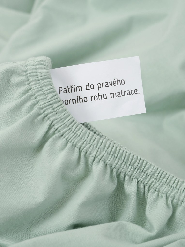 Jersey prostěradlo s elastanem 160 × 200 cm – mátové