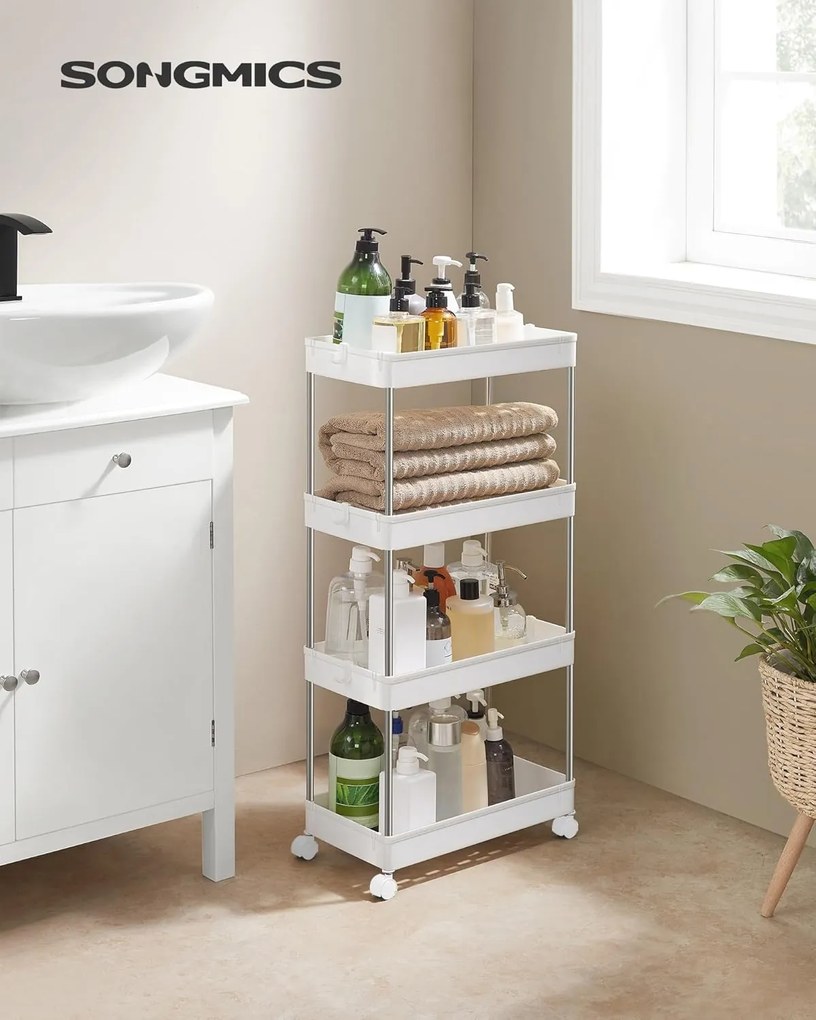 Regál na kolieskach VOXO I biely