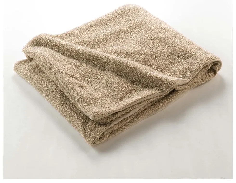 Béžová fleecová deka 180x220 cm Curly Wooly – douceur d'intérieur