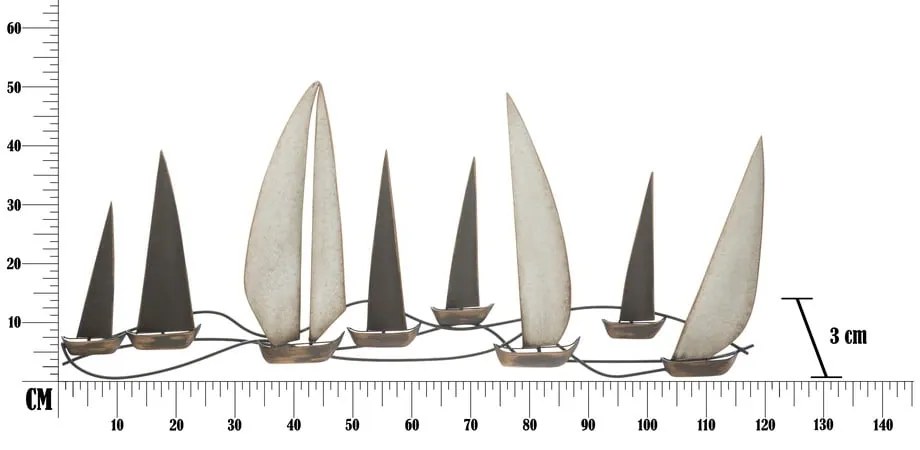 Kovová nástenná dekorácia 119x51 cm Regata – Mauro Ferretti