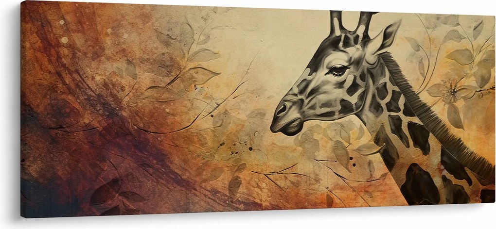 Obraz - Žirafa, maľba (120x50 cm)