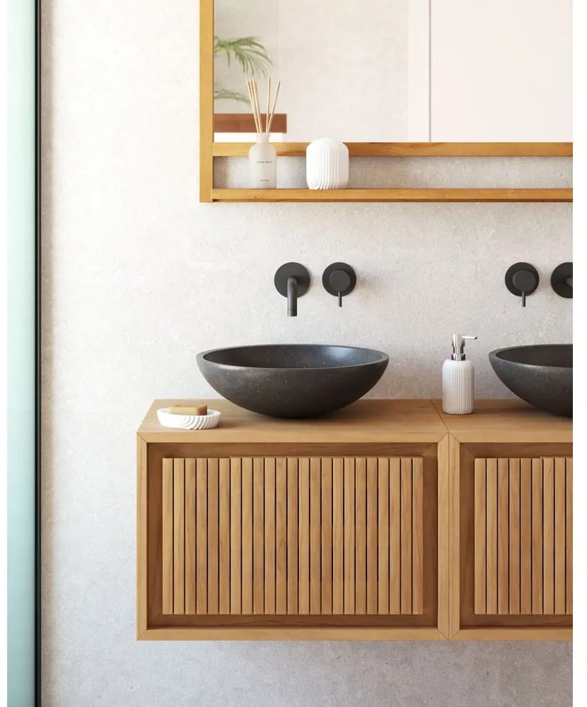 Čierne umývadlo z terrazzo Kave Home Sunday, ø 40 cm