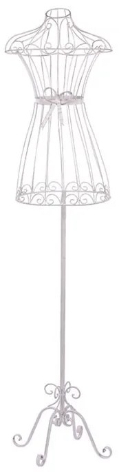 Autronic BONTEC Stojan na oblečenie - kovová panna, farba biela Farba: Biela