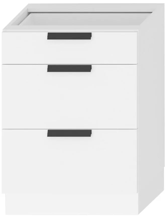 Kuchynská skrinka Denis d60s/3 biely satén mat/biela