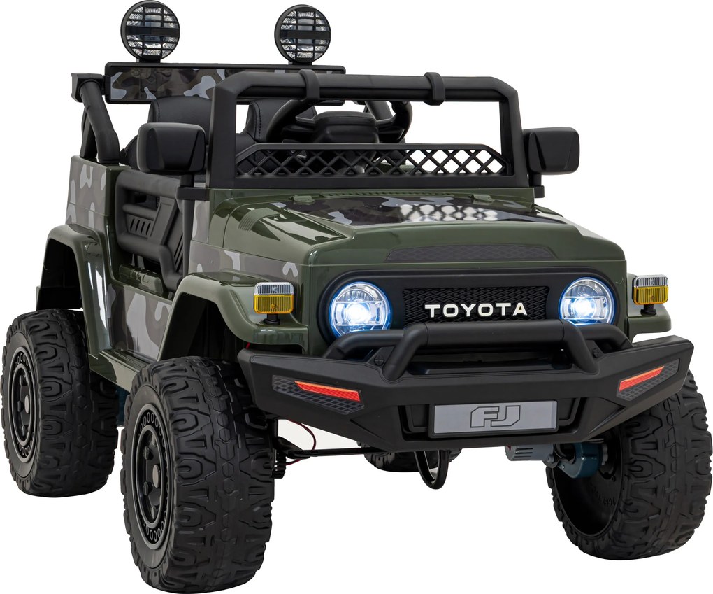 Ramiz Elektrické autíčko Toyota FJ Cruiser maskáčové + ovládač + pohon 4x4 + LED a audio + EVA kolesá + plynulý rozjazd