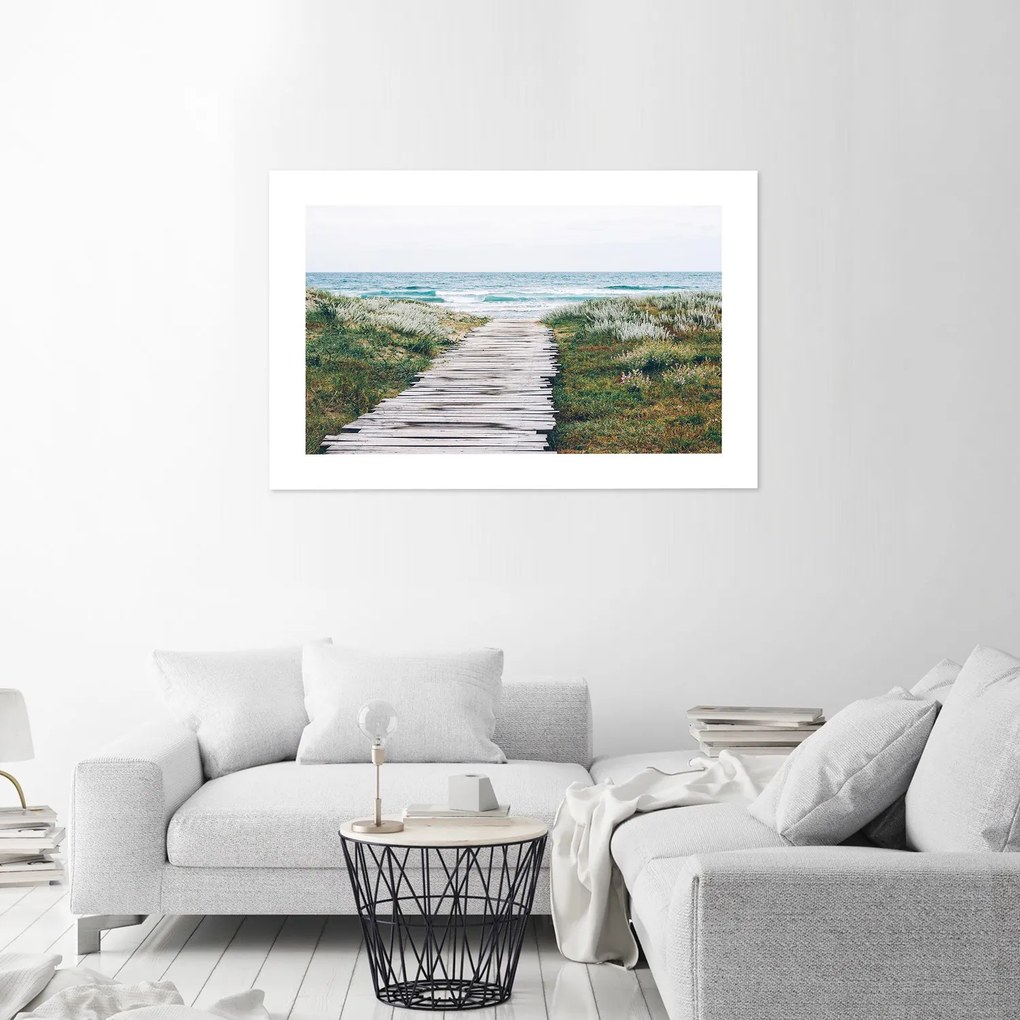 Gario Plagát Drevená cesta k moru Farba rámu: Bez rámu, Rozmery: 60 x 40 cm