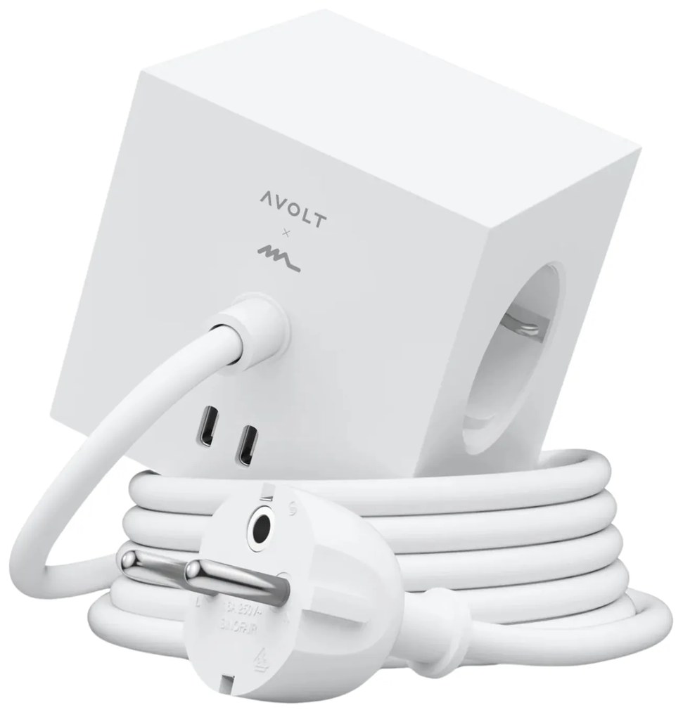 AVOLT Magnetická dobíjacia kocka Square 1 / USB-C Opal White