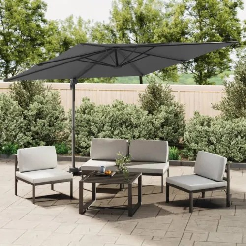 vidaXL LED konzolový dáždnik antracitový 400x300 cm-