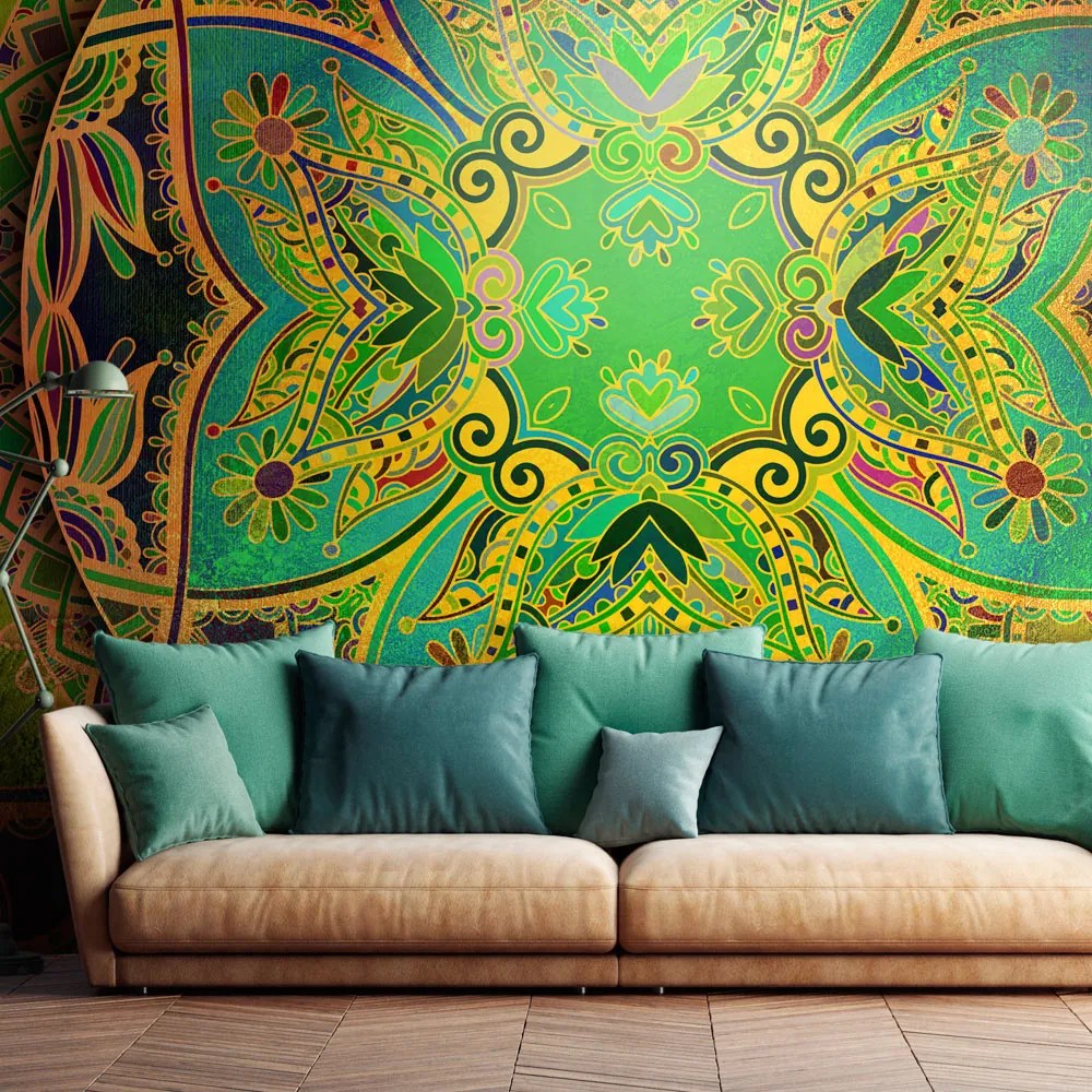 Artgeist Fototapeta - Mandala: Emerald Fantasy Veľkosť: 100x70, Verzia: Standard