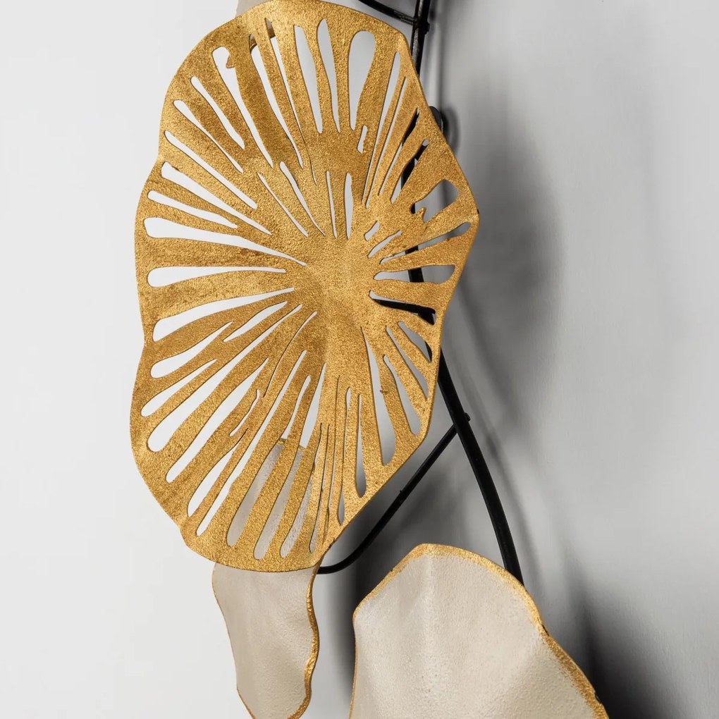 Nástenná kovová dekorácia ASTRID II 130 cm zlatá/šedá