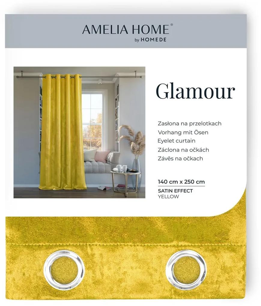 Záves AmeliaHome Glamour Nyx žltý