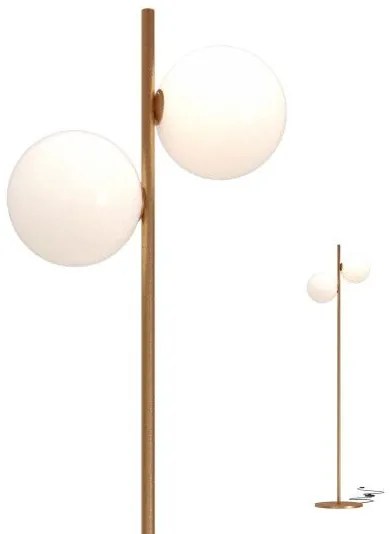 REDO 01-2651 TALIS stojacia lampa V1700mm 2xE27 zlatá, biela