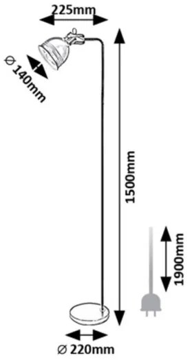 Rabalux 2243 - Stojacia lampa FLINT 1xE27/40W/230V béžová