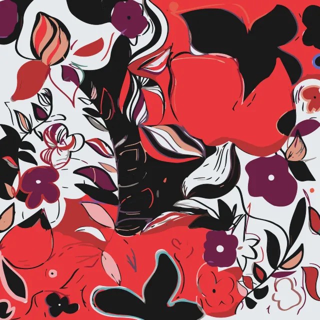 Gario Maľovanie podľa čísel Abstraktné kvety 1 Rozmery: 80 x 80 cm, Rámovanie: Iba zrolované plátno